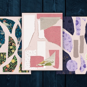 Set di adesivi con carta tagliuzzata per scrapbooking digitale/download digitale