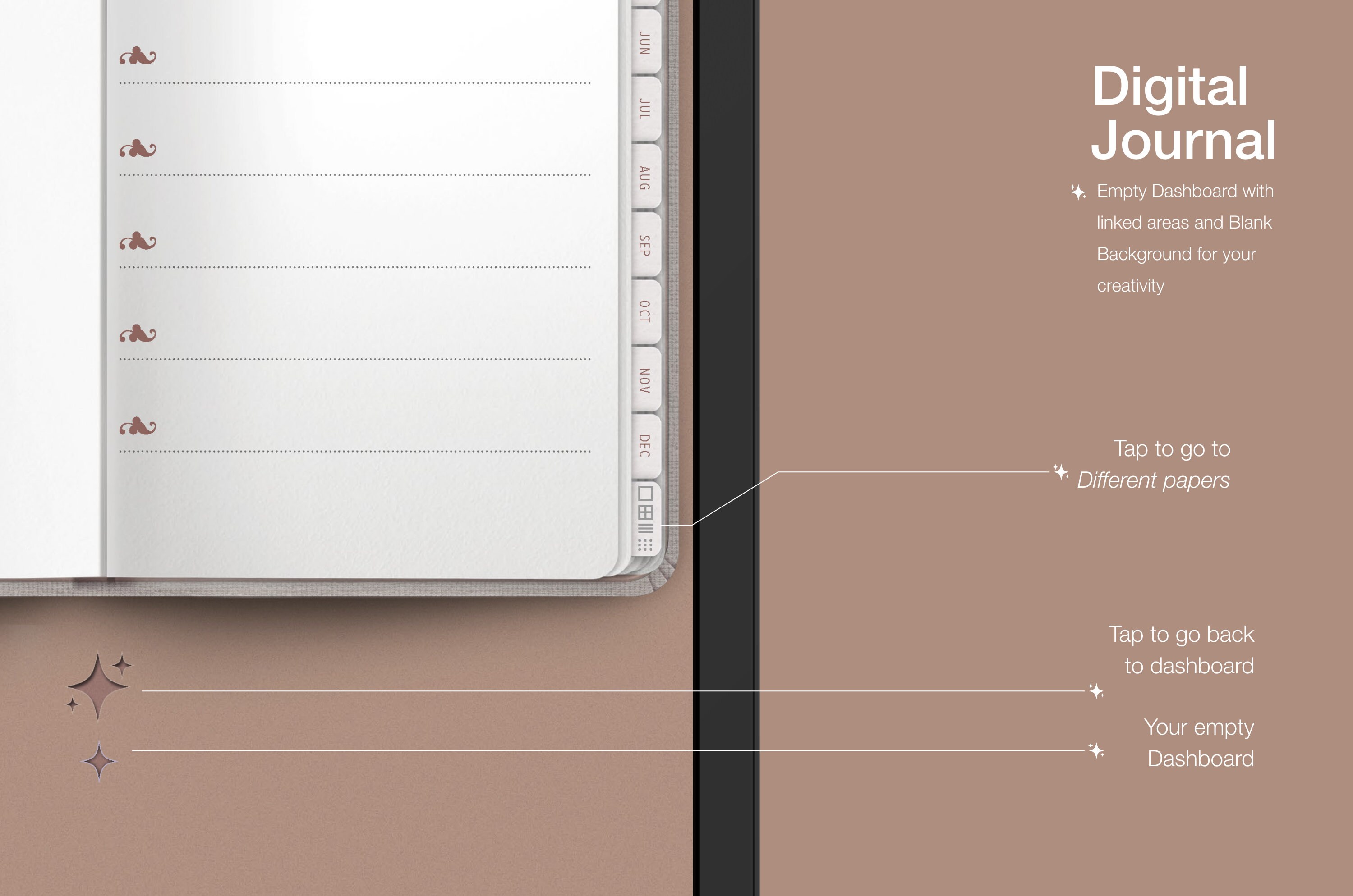 Realistic Journal.pdf Realistic Slim Digital Journal With Dashboard as Goodnotes or as PDF ...