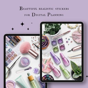 Gel Nail Art - Realistic Digital Stickers, PNG and Goodnotes file