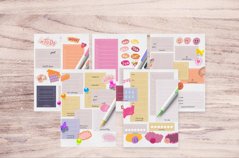 Notes Tracker Photo Notes & Tracker - Realistic Stickers - PNG and Goodnotes File - Etsy