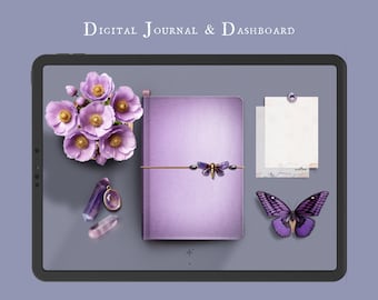 Lilac Digital Journal with Dashboard, Goodnotes and PDF file