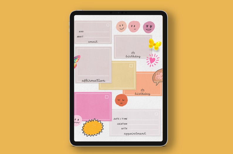 Notes Tracker Photo Notes & Tracker - Realistic Stickers - PNG and Goodnotes File - Etsy