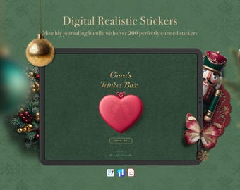 Nutcracker Christmas Trinket Box – Digitales Sticker Bundle – Noteful, Goodnotes and PNG