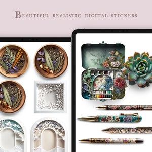 Fairytale Decor for your digital Dashboard and Planner - Realistic Digital Stickers, PNG und Goodnotes Datei