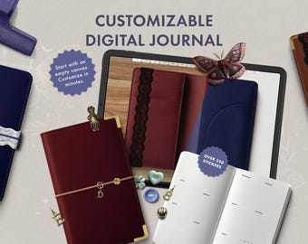 Digitales Journal Old Money Aesthetic | Luxus Digital Journal für Goodnotes & Noteful 500+ Digitale Sticker | für Bullet Journaling Methode