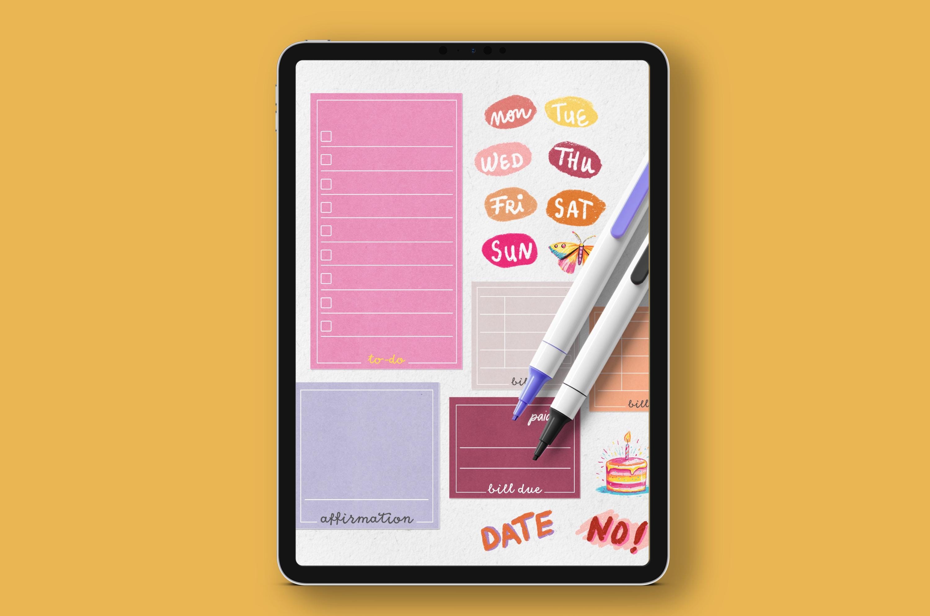Notes Tracker Photo Notes & Tracker - Realistic Stickers - PNG and Goodnotes File - Etsy