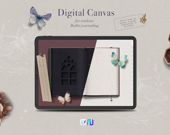 Digital Canvas – blank Background Journal in Landscape und Portrait for Goodnotes and Noteful