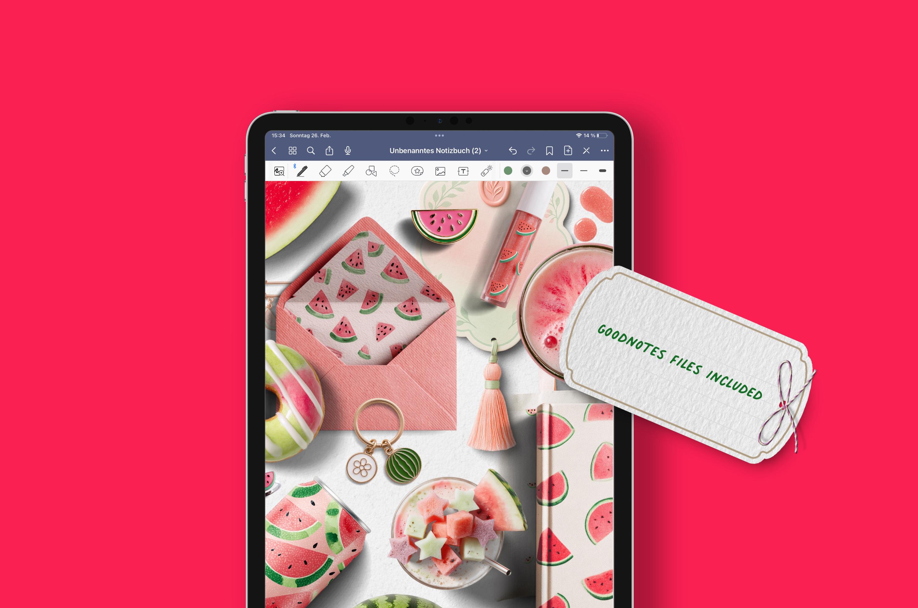 Watermelon Digital Sticker Realistic Digital Stickers - Watermelon Design - PNG, Goodnotes and ...