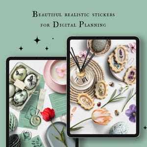 Realistische Digitale Sticker - Frühling - PNG und Goodnotes Datei
