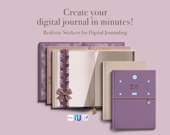 Aesthetic Digital Planner Builder Kit – 100+ Journal Stickers (GoodNotes, Noteful, individual PNG)