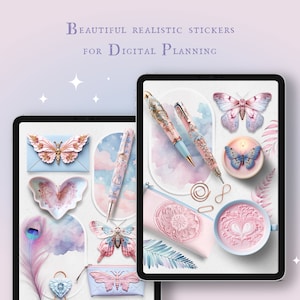 Realistic Digital Stickers Dreamy Realm PNG and Goodnotes File
