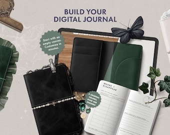 Cyfrowy dziennik Dark Academia | Melancholia | Luksusowy cyfrowy dziennik dla Goodnotes i Noteful, ponad 600 cyfrowych naklejek | do Bullet Journalingu
