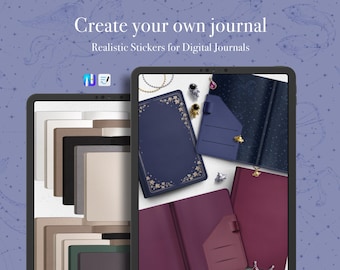 DIY Digital Journal Creator – 150+ Aesthetic Digital Stickers for PNG, GoodNotes, Noteful & Bujo | Clip Art, Digital Planner Sticker