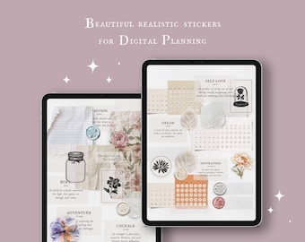 Pegatinas digitales para scrapbooking - Calendario perpetuo digital - Archivo PNG y Goodnotes