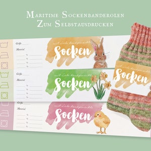 Easter Socks banderole printable - German - template for sock banderole