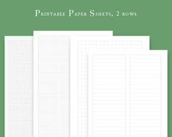 2 rows Squared paper, Lined paper, Dotted paper - PDF and PNG - printable templates