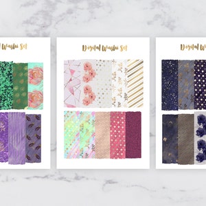 GoodNotes 用デジタル和紙テープ |和紙のクリップアート | PNG |デジタルバンド |花柄