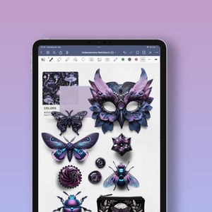 Realistiska digitala gotiska klistermärken PNG och Goodnotes-fil bild 7