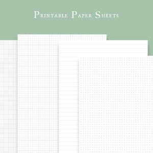 Carta a quadretti senza bordi, carta a righe, carta a punti - PDF e PNG - stampabile