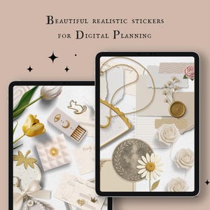 Pegatinas digitales para scrapbooking - Decoración luminosa - Archivo PNG y Goodnotes