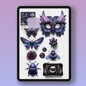 Realistiska digitala gotiska klistermärken PNG och Goodnotes-fil bild 6