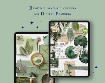 Wiccan Nature Stationery - Realistic Digital Stickers, PNG and Goodnotes file