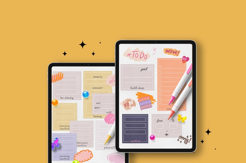 Notes Tracker Photo Notes & Tracker - Realistic Stickers - PNG and Goodnotes File - Etsy