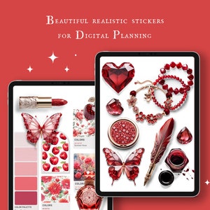 Dark Fairytale Decor for your digital Dashboard and Planner Realistic Digital Stickers PNG und Goodnotes Datei