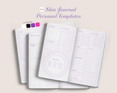 Deutsche Digitale Journal Vorlagen PNG Slim Notizbuch | Transparente Planner Seiten Daily Weekly Monthly | Habit Tracker Lesejournal