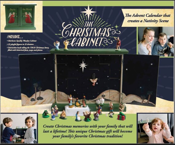 The Christmas Cabinet TM: an Advent Calendar That Creates a Nativity Creche  - Etsy