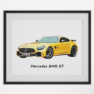 Custom Car Drawing | Personalized Fathers Day Gift | Personalised Car Illustration | Gift for car lovers | Digital Artwork