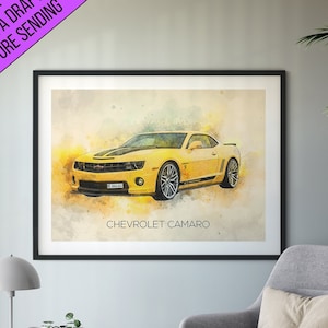 カスタムカーの描画 | パーソナライズされた父の日ギフト | デジタルパーソナライズカーイラスト | 車好きへのギフト | カスタムカーポートレート