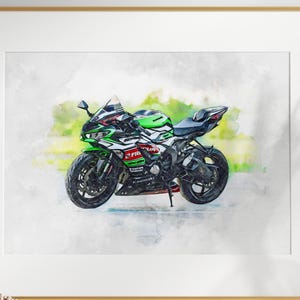 Custom painting from photo / Motorbike print / Custom sketch / Personalised bike portrait / Fathers Day gifts / Biker gifts / Gifts for him