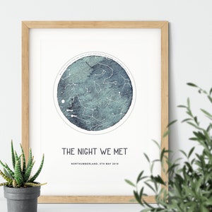 Star Map / Custom Star Map Print / Constellation Map / Night Sky Print / Anniversary Gift / Wedding Gift / The Night We Met