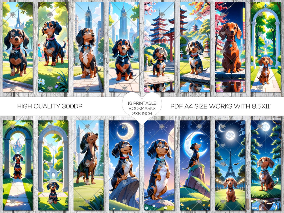Printable Bookmarks, Cute Dachshunds, Dachshund Gifts, Bookmark ...