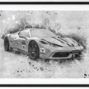 Custom Portrait From Photo | Personalized Fathers Day Gift | Digital Sketch Personalised Car Illustration | Gift for car lovers