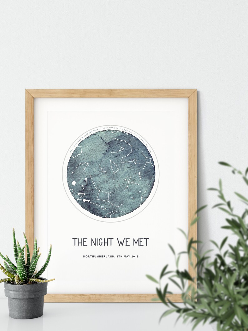 Star Map / Custom Star Map Print / Constellation Map / Night Sky Print / Anniversary Gift / Wedding Gift / The Night We Met 