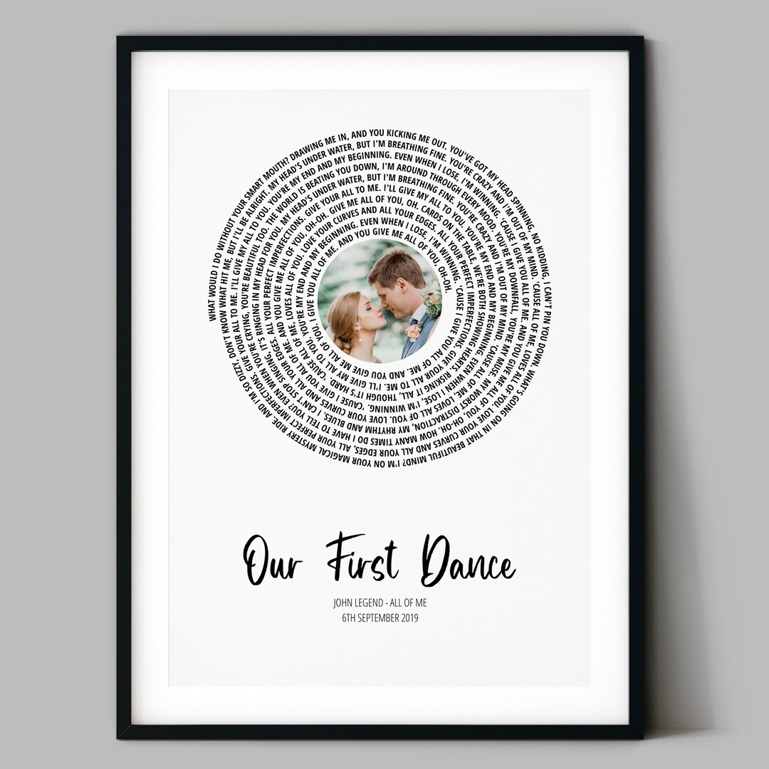 Song Lyrics Wall Art Song Lyrics Vinyl Record Print Custom Lyrics