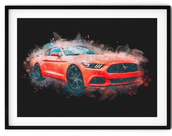 Effet peinture de voiture personnalisée | Cadeaux pour les amateurs de voitures | Illustrer ma voiture | Illustration de voiture | Photos de voitures | Portrait de voiture, cadeaux d'anniversaire de voiture