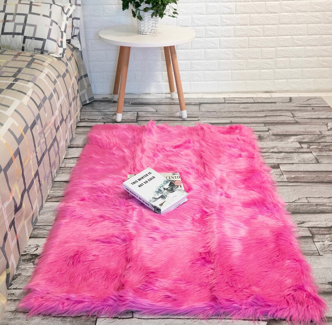 3x5 Feet Rugpink Fur Rug Rugs for Bedroom Hot Pink Rug Etsy
