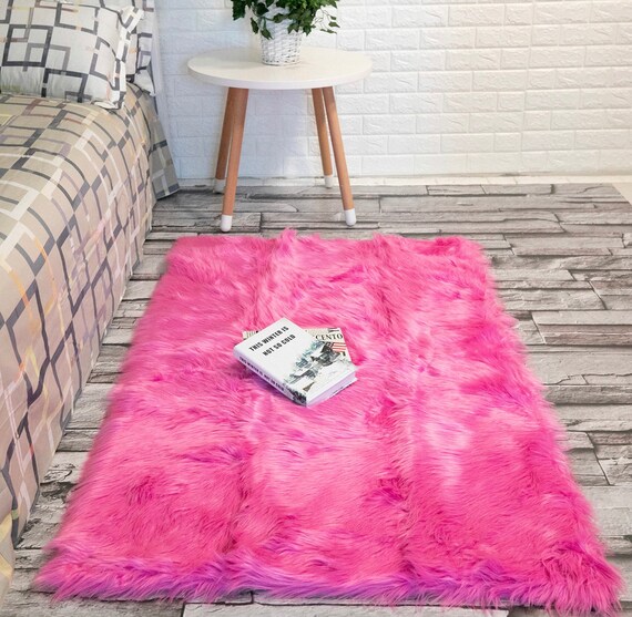 3x5 Feet Rugpink Fur Rug Rugs for Bedroom Hot Pink Rug Etsy