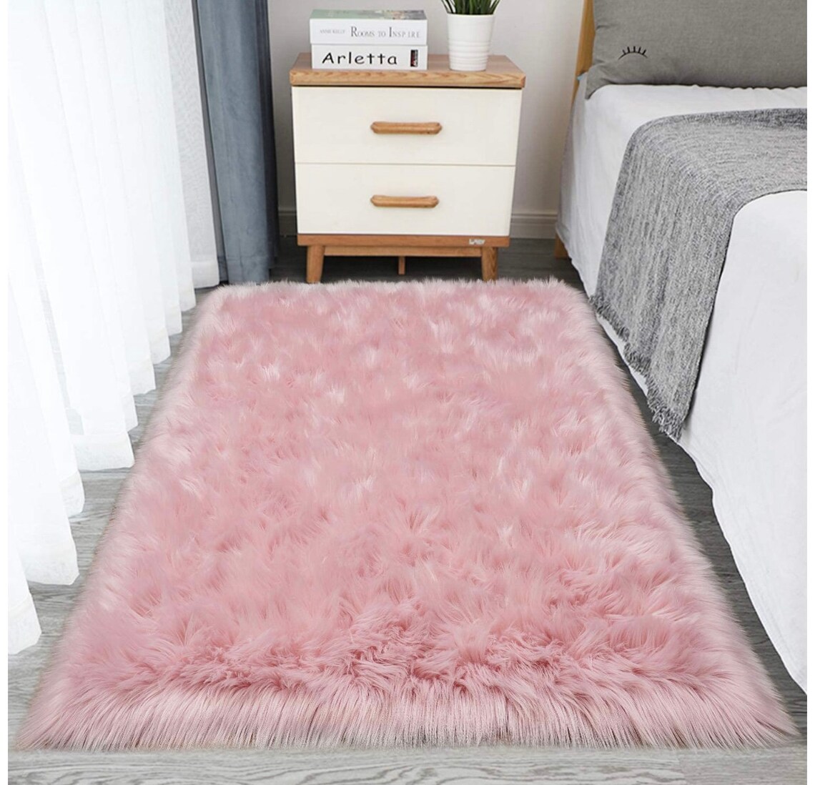 3x5 Feet Pink Rug Rugs for Bedroom Fluffy Rug Fur Rug Pink Etsy