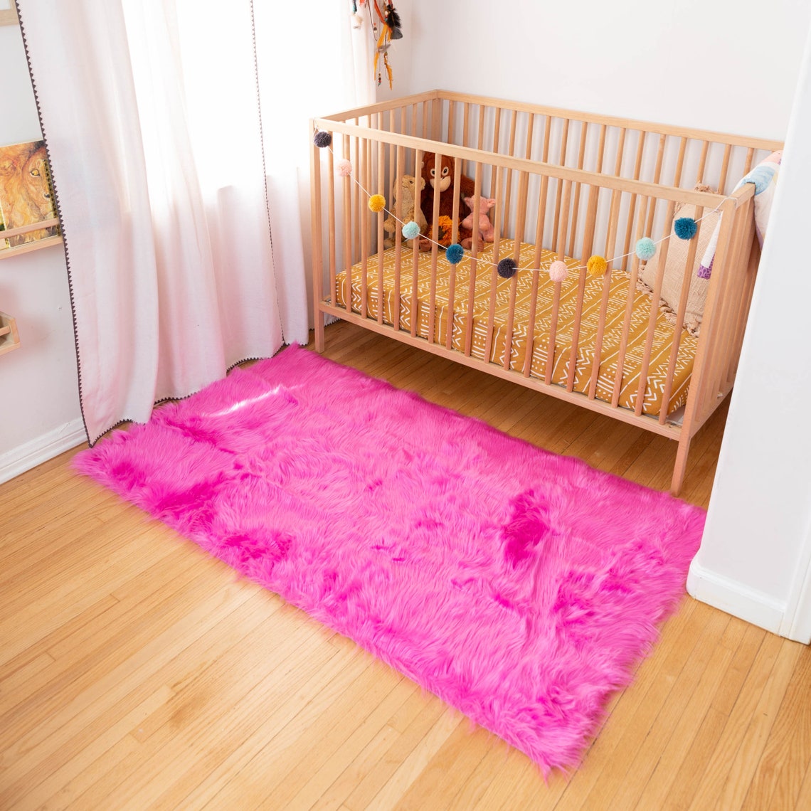 Pink Fur Rug Rugs For Bedroom Hot Pink Rug Faux Fur Rug Etsy