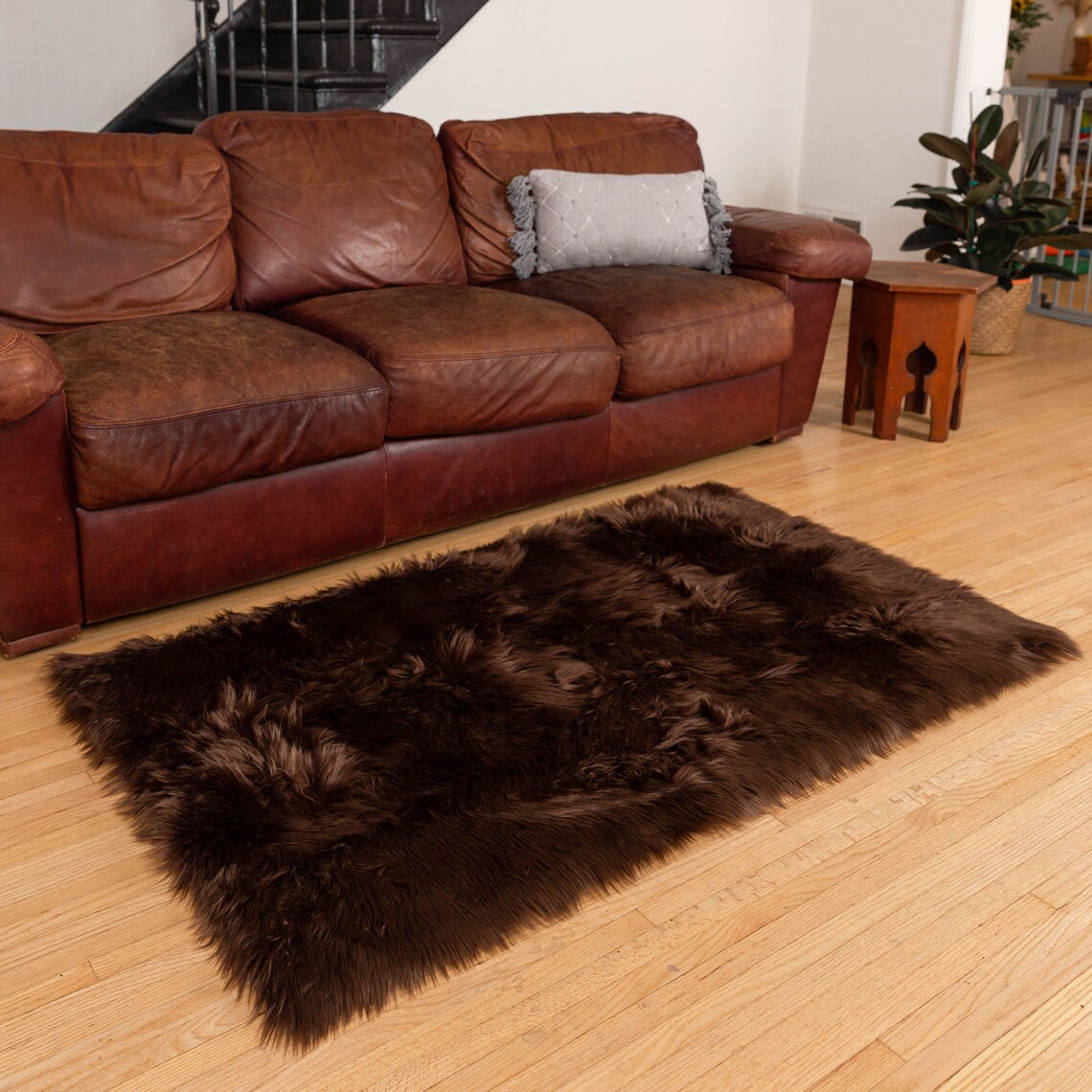 Brown RugFluffy Rug Faux Fur Rug Furry Rug Fuzzy Rug Etsy