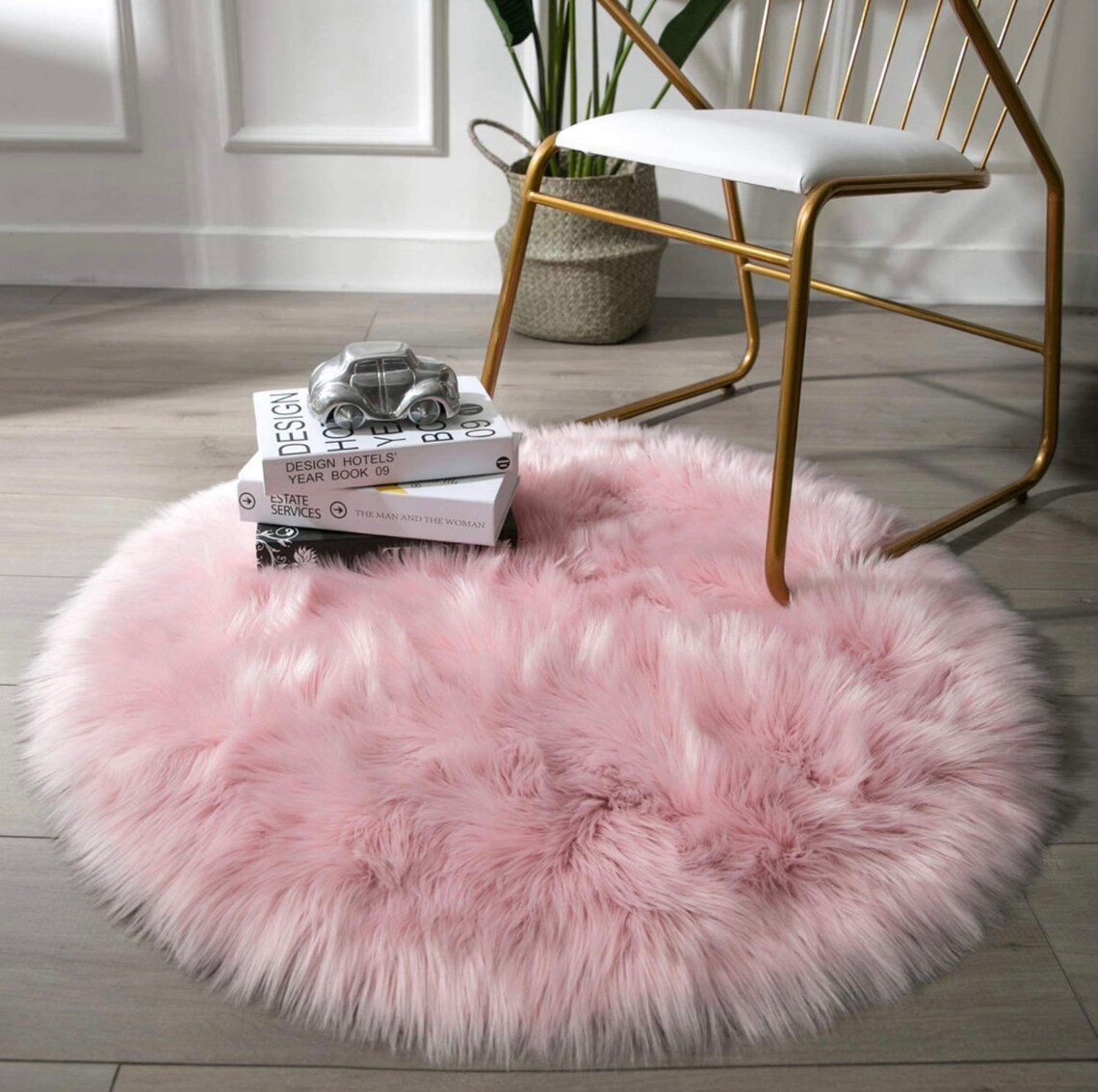 3x3 Feet Pink Fur Rug Round Sheepskin Faux Fur Rugrugs for Etsy