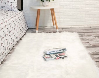 White Fluffy Rug, Big White Fluffy Rug For Living Room