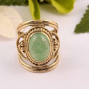 Natural Chrysoprase Ring, Gemstone Ring, Boho Ring, handmade jewelry, Gold Ring, Natural Chrysoprase rings, mother Day gifts, gift for her