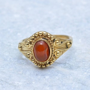 Carnelian Ring, 18k Gold Filled Ring, Handmade Ring, Unique Ring, Vintage Ring, Dainty Ring, Boho Ring, Anniversary Ring, Gifts For Her