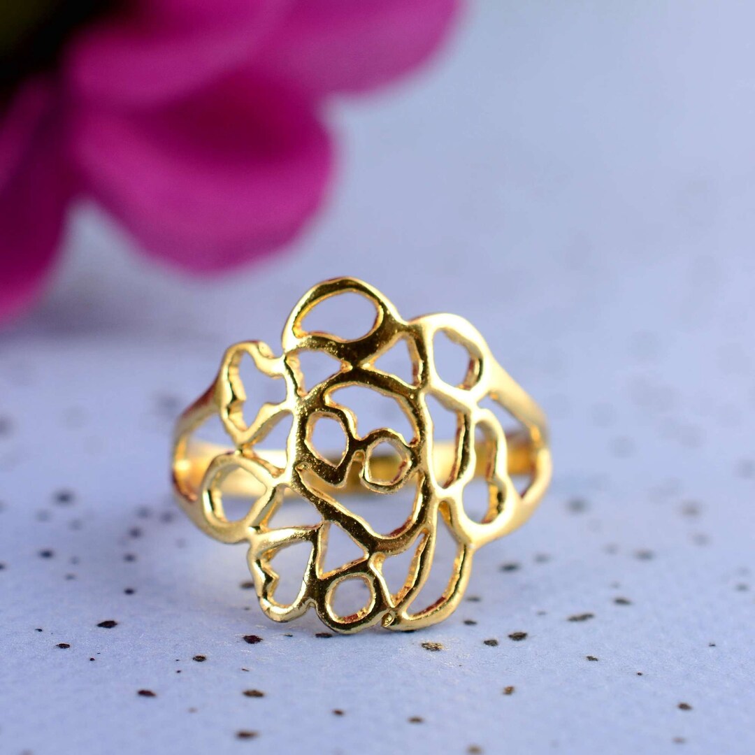 Filigree Ring, Floral Ring, Bridesmaid Gift, Minimalist Ring, Dainty
