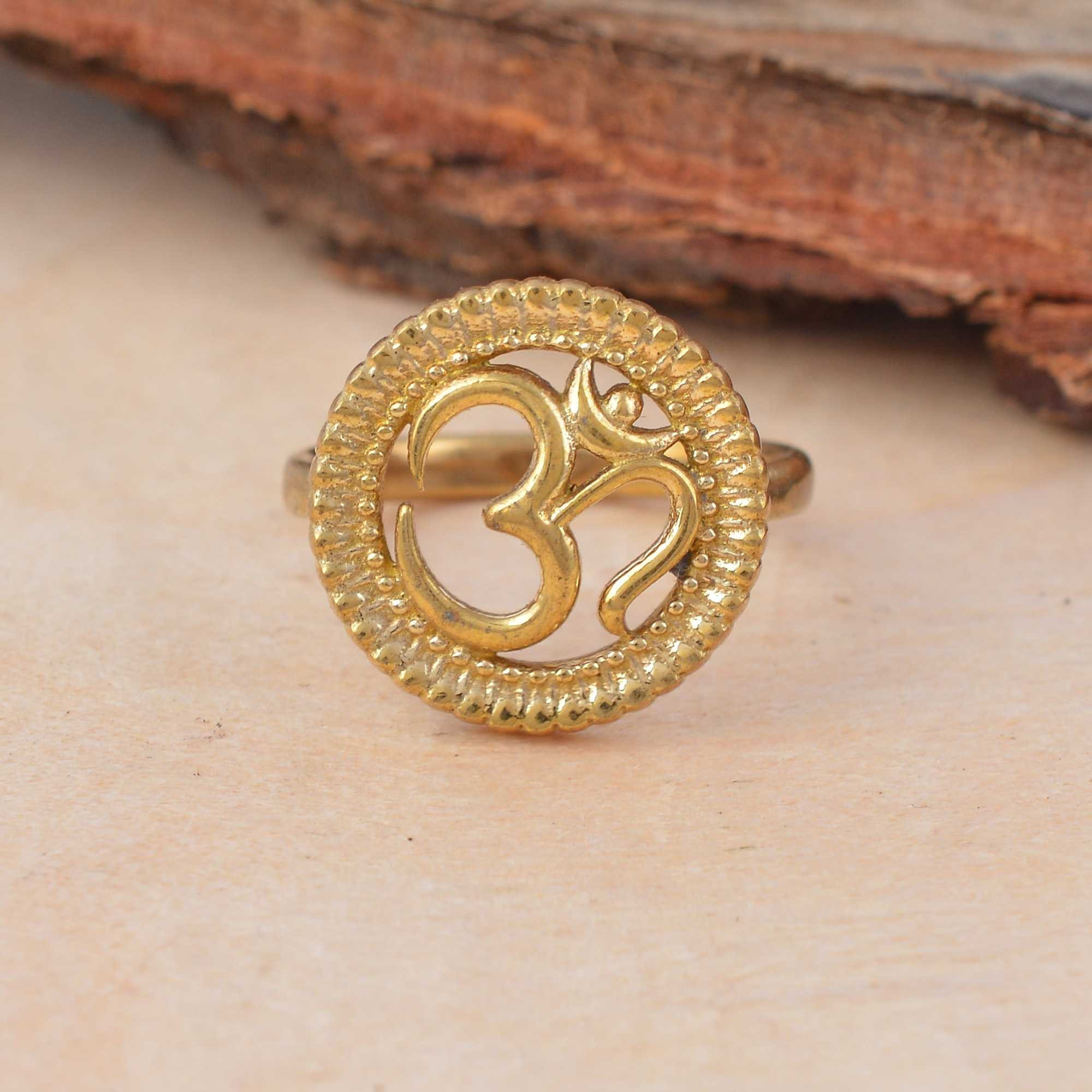 Om Ring Gold Ring Ohm Ring Designer Gold Ring Vintage Ring Dainty